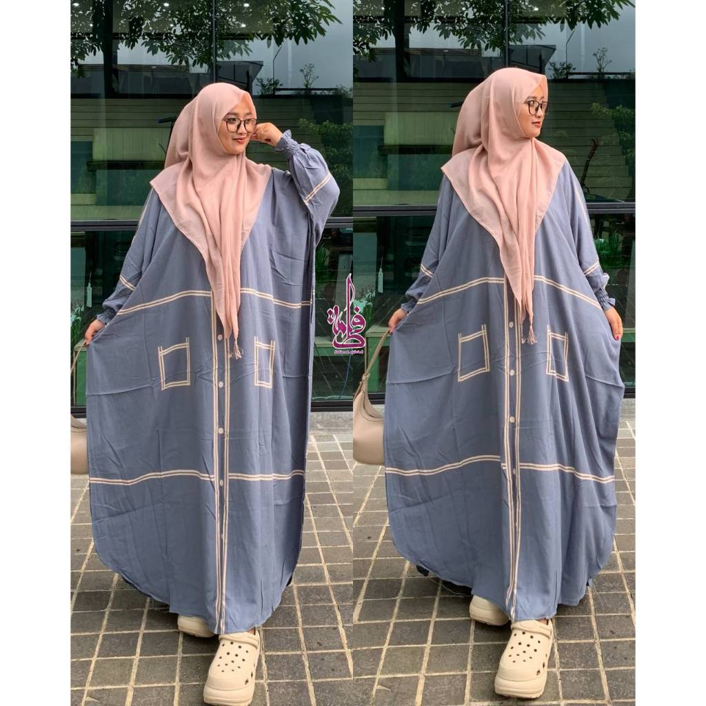 Kaftan Sofia Motif Rayon Jumbo Busui Gamis Kaftan Batik Pekalongan Elzaf