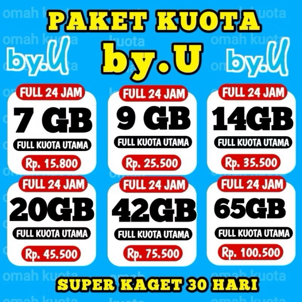PAKET KUOTA BY.U TERMURAH - KUOTA INTERNET BY.U SUPER KAGET