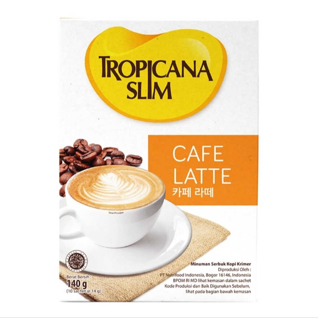 

Tropicana slim cafe latte 140gr (10 sachet)