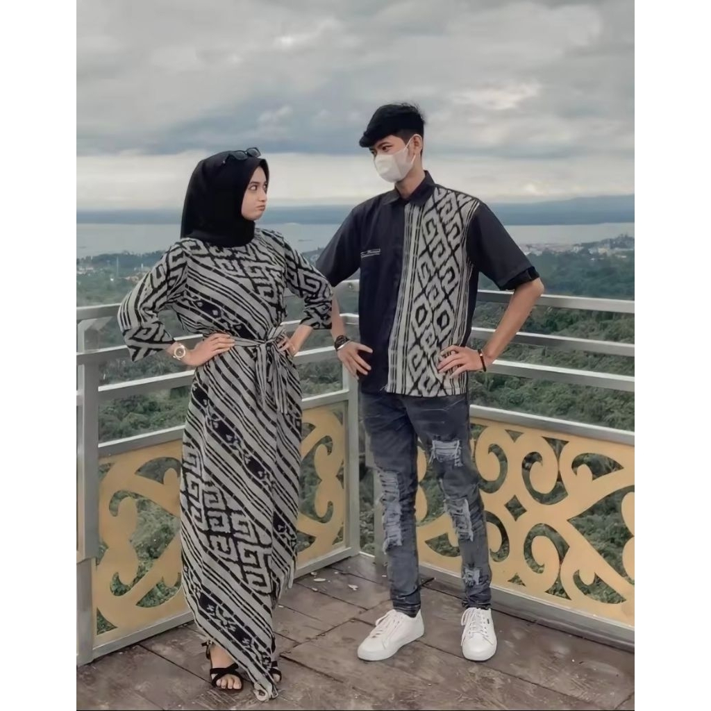 set baju couple tenun jepara couple tenun kombinasi terbaru baju tenun jepara kekinian