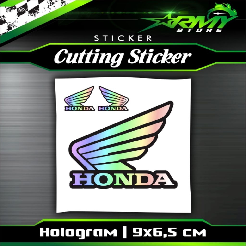Stiker Logo Sayap Honda Hologram