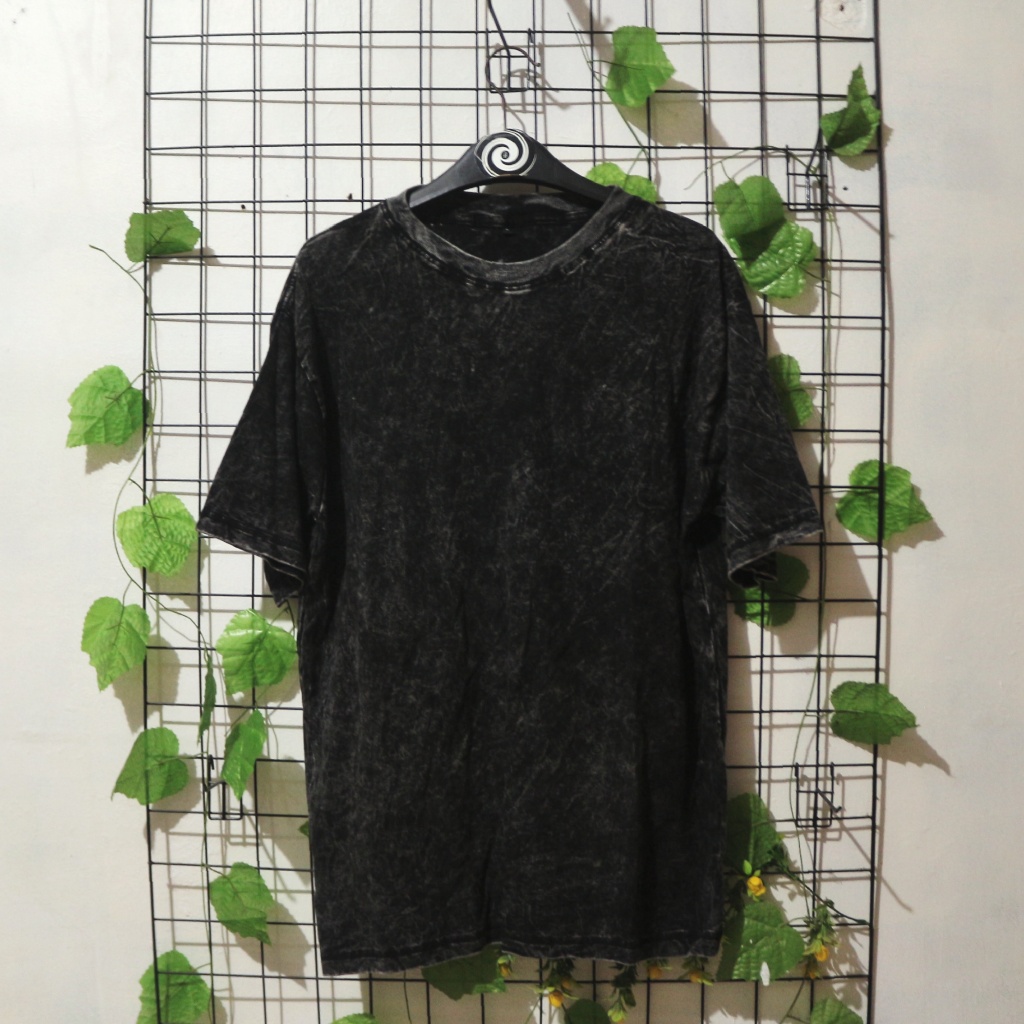 Kaos Polos WASHED Black/Hitam OVERSIZE