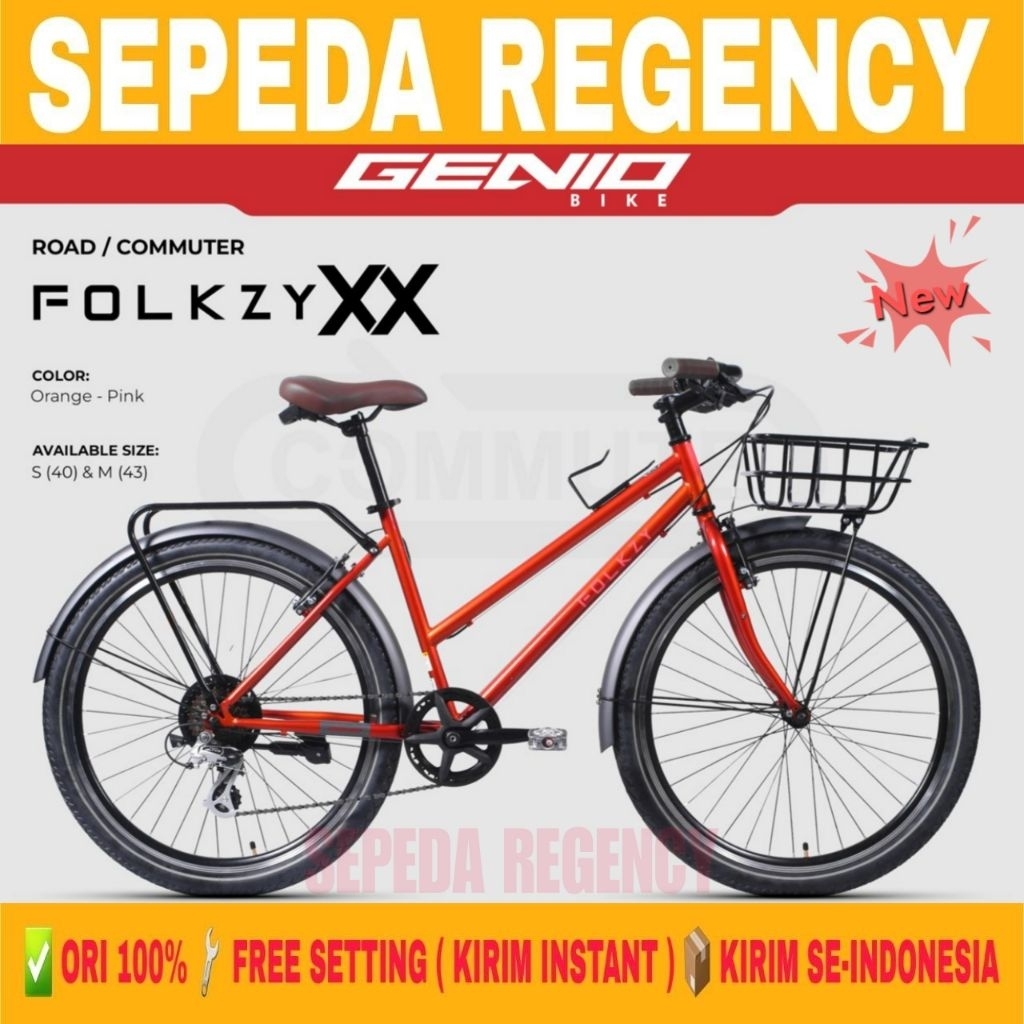 Sepeda Commuter GENIO FOLKZY XX 8 Speed 26 Inch Road Bike Shimano Altus by United Bike