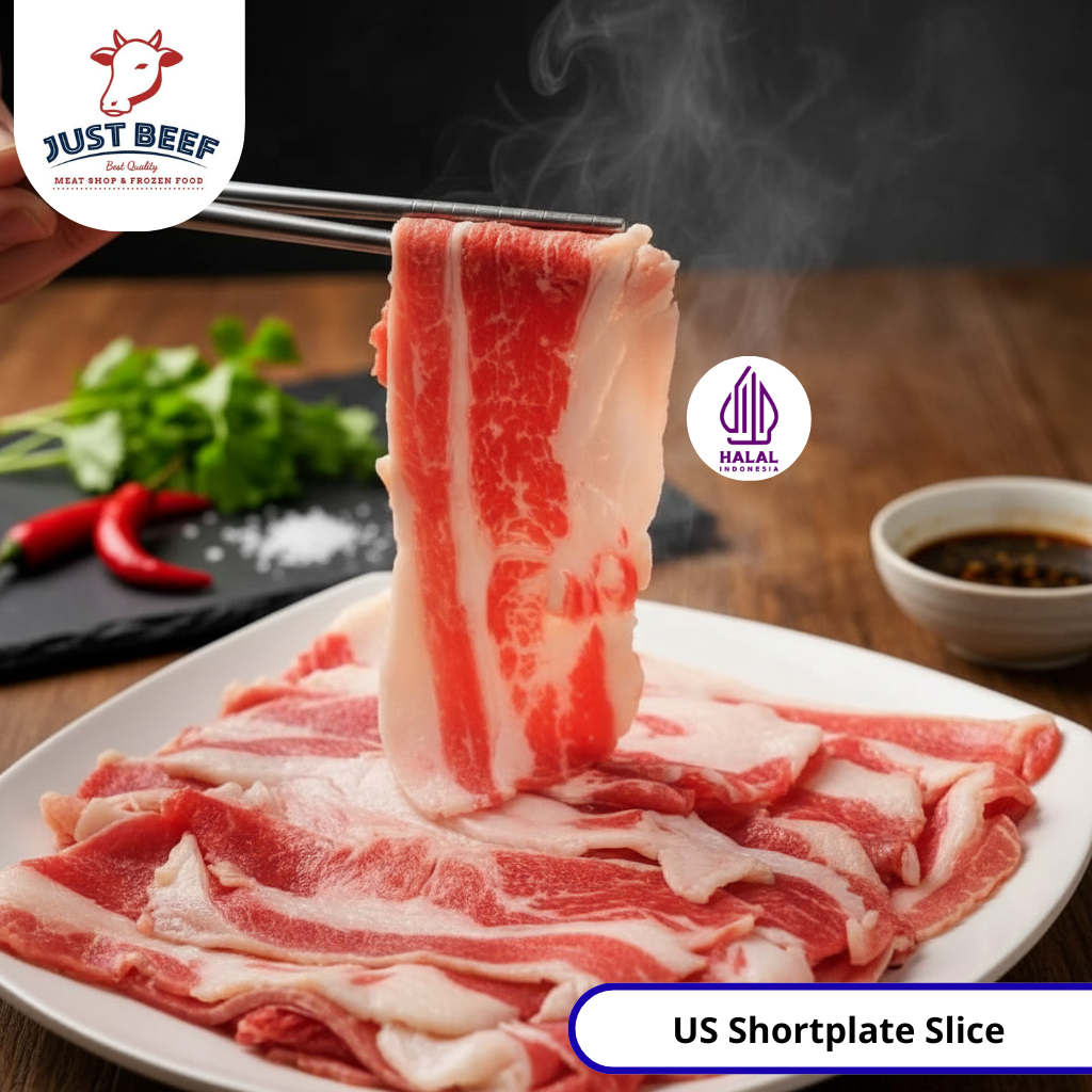 

Daging Sapi Beef Slice US Shortplate Slice 250gr/500gr/1kg