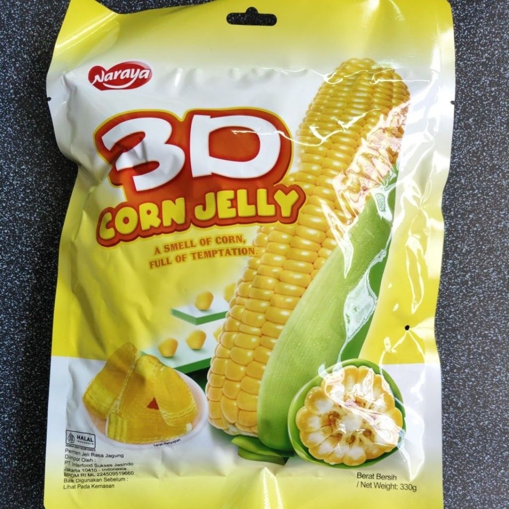 Naraya corn Jelly 3D / permen jagung / corn soft candy
