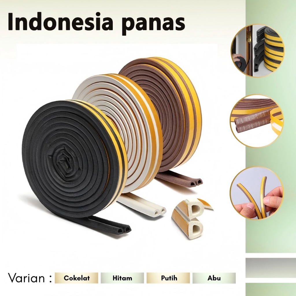 Peredam Suara Pintu | Peredam Kedap Udara & Suara untuk Pintu Kayu/Aluminium | Karet Strip Seal