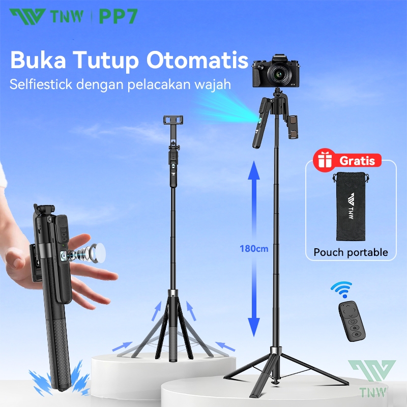 TNW PP7 360°AI Face Tracking Tripod Automatic Tongsis Tripod Pop Up Selfie Stick Gimbal Stabilizer G