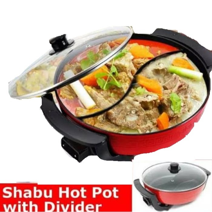 Shabu Steamboat Suki Pan Electric YC702 Elektrik Shabu Sukiyaki Grill Double Hot Pot