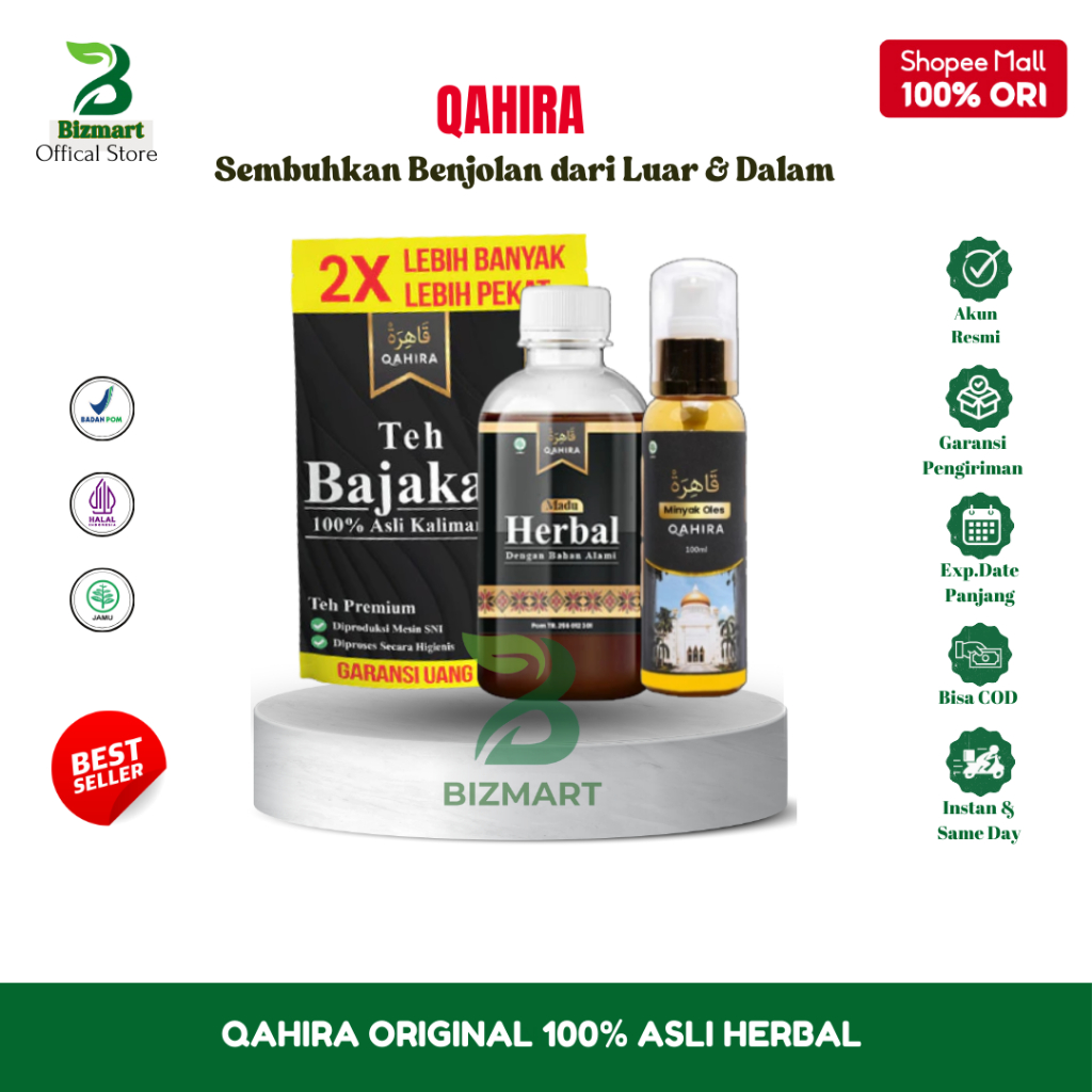 Qahira 100% Original Asli Herbal Obat Benjolan Kelenjar Ampuh, Aman dan Halal BPOM