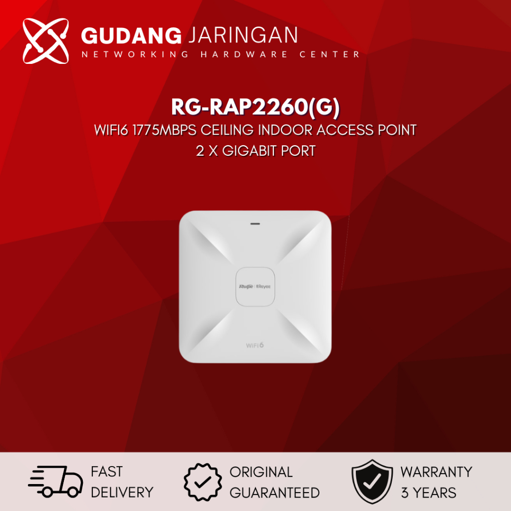 RUIJIE REYEE RG-RAP2260G Wi-Fi 6 Dual Band Ceiling Mount Access Point RG-RAP2260(G)