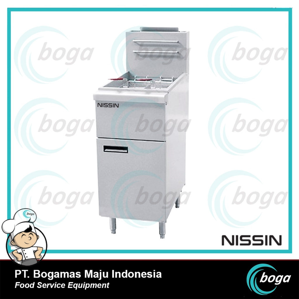 Gas Deep Fryer Nissin 20 Liter – Deep Fryer Gas Komersial dengan Thermostat Robertshaw USA