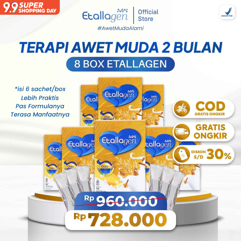 

Paket Grosir 8 Box Etallagen | Susu Kecantikan kulit, Atasi Masalah Tulang Nyeri Sendi | Ori 150gram