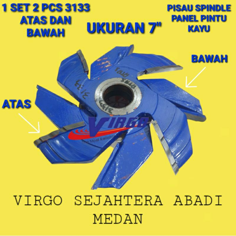 1 SET 2 PISAU 3133 MATA PISAU PROFIL ROUTER DUDUK SPINDLE PANEL PINTU KAYU 3133 ATAS DAN 3133 BAWAH