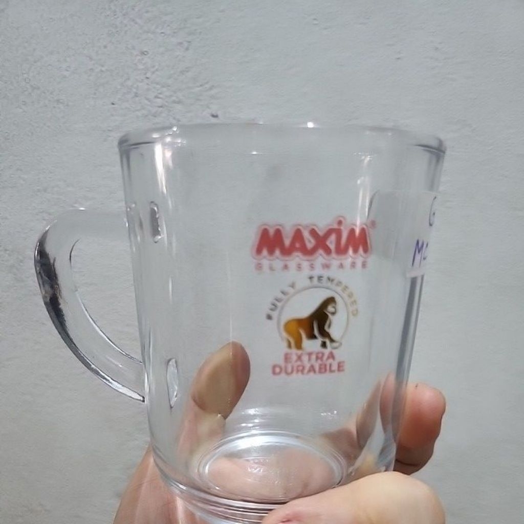 Gelas teh manis kaca gelas tangkai kaca gelas kedai kopi gelas milo kaca maxim mc254t per 6pcs