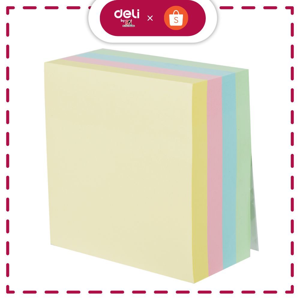 

Deli Memo tempel Sticky Notes Note Pad 3''x3" 4 Warna 100 sheet perekat kuat dan tahan lama EA01703