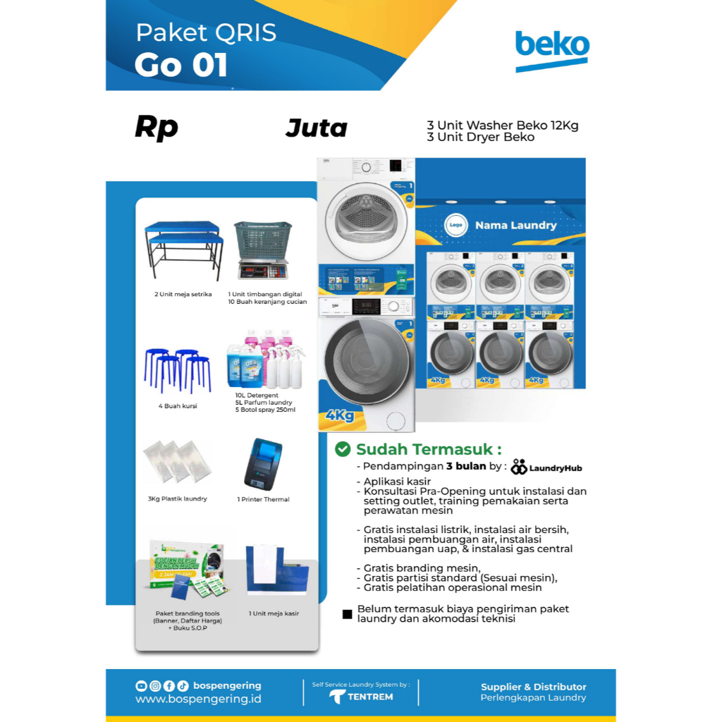 Paket Usaha Laundry Qris 3 Stack Paket Qris Go Paket Usaha Laundry Kekinian
