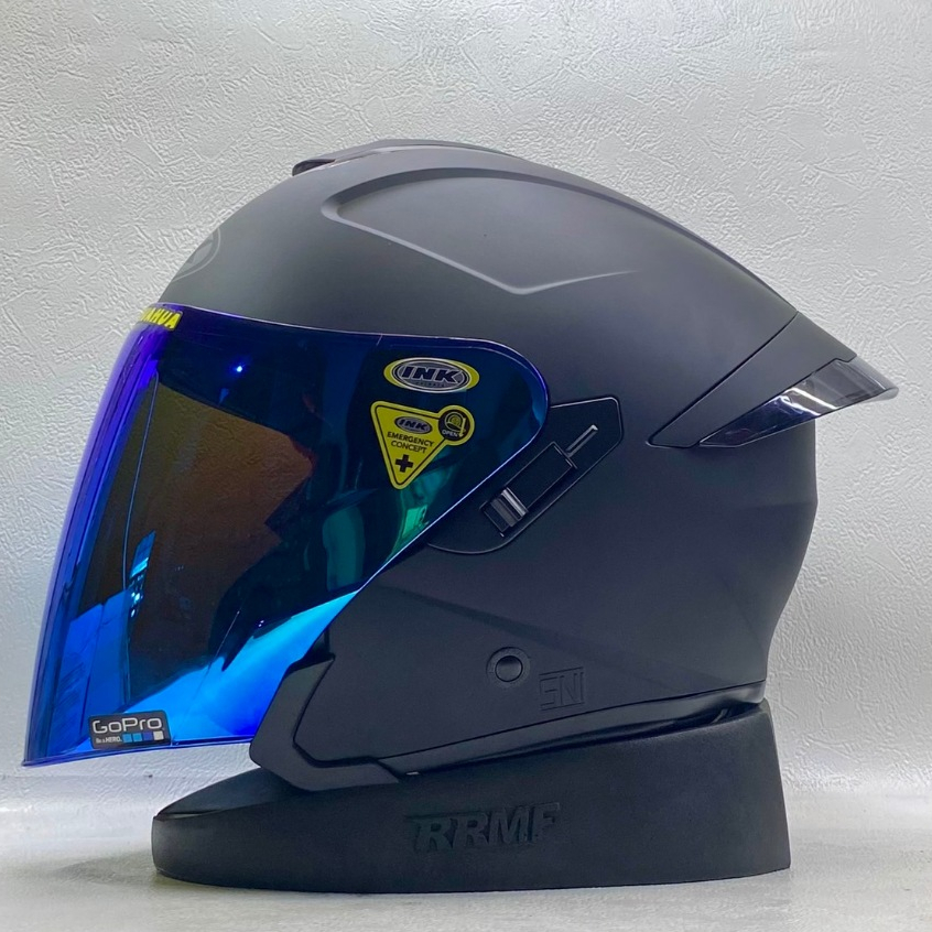 HELM INK TERRA 2 SOLID SEMUA WARNA PAKET GANTENG KACA BLUE FREE SPOILER TERMURAH / HELM INK DOUBLE V