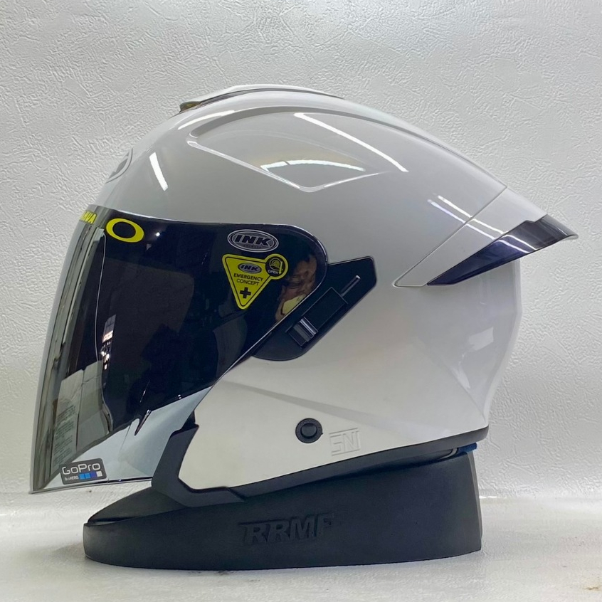 HELM INK TERRA SOLID SEMUA WARNA PAKET GANTENG KACA SILVER FREE SPOILER TERMURAH / HELM INK DOUBLE V