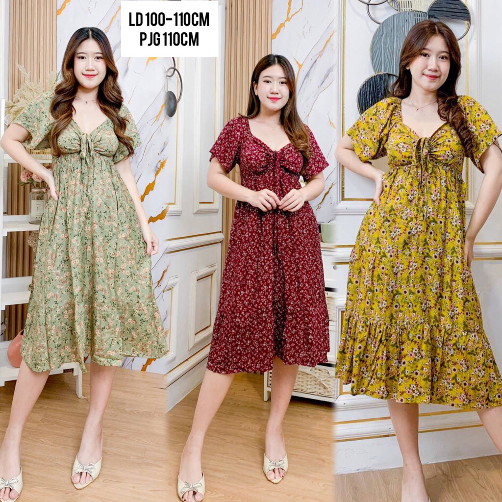 Daster Murah - Daster Cecilia Rayon Bali - Daster Tali Serut Dada Lengan Tanpa Kerut Ld 110
