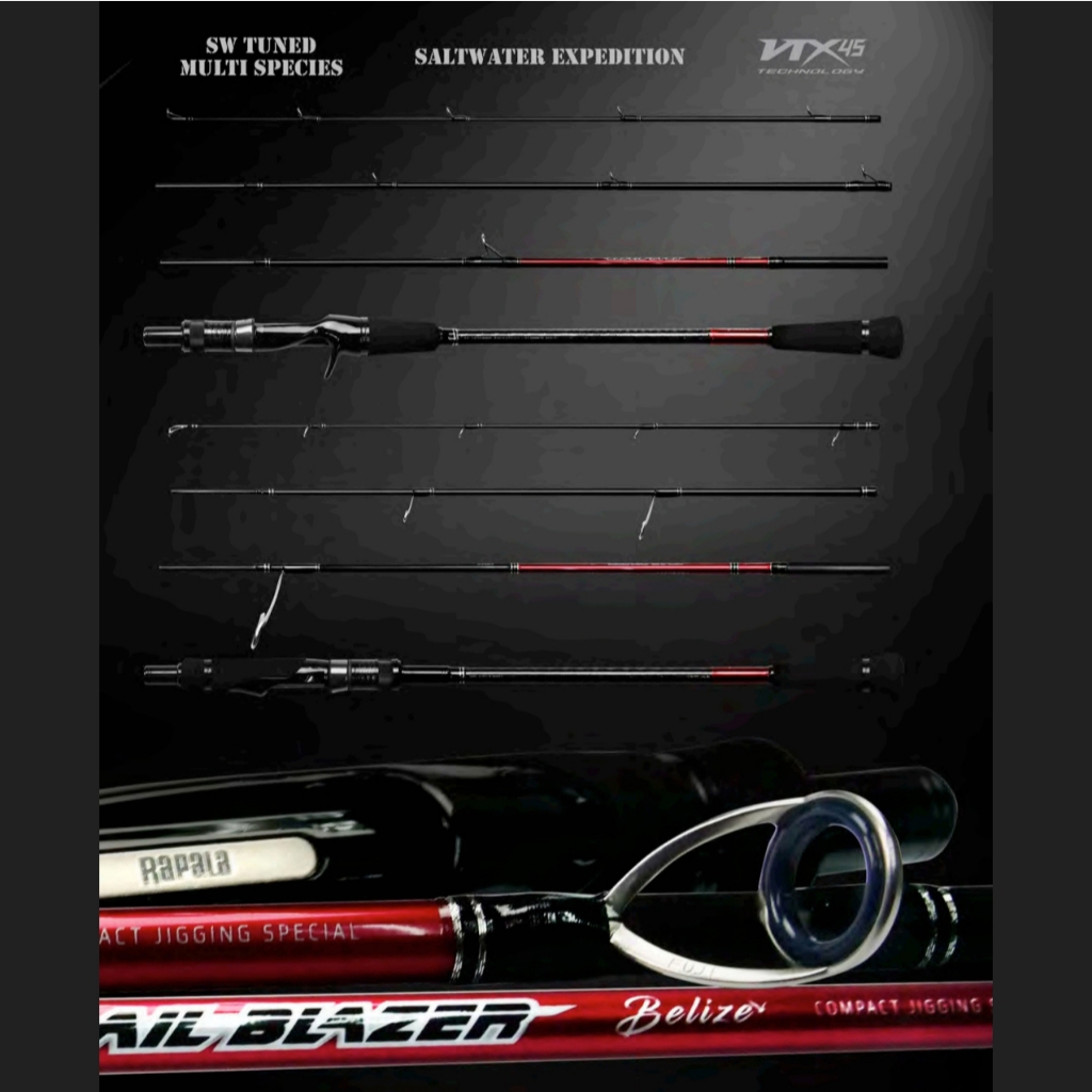 Travel Rod Joran Rapala Trail Blazer BELIZE TBBC634L dan TBBS634L Compact Jigging Special SP & OH