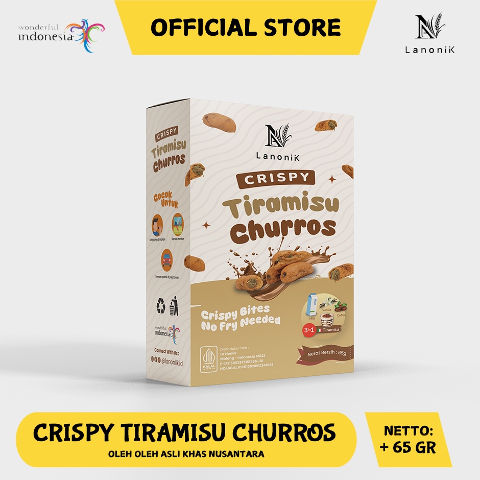 

Crispy Tiramisu Churros by La Noniik | Kue kering Snack Cemilan Unik Oleh Oleh Khas Malang Batu