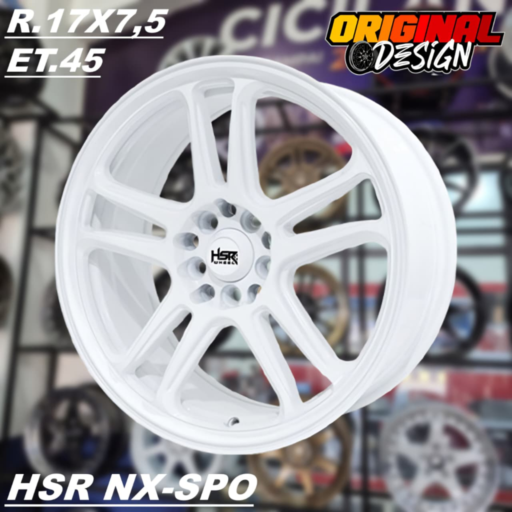 Velg Racing Mobil Ring 17 Warna Putih Pcd 5x100 / 5x114,3 HSR NX SPO R17