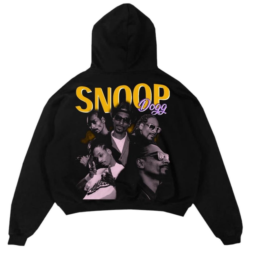 Psycho Crucify "Snoop Dogg" Hoodie Boxy Black Oversize | Hitam | Jaket | Hoodie Band | Rapper | Rap 