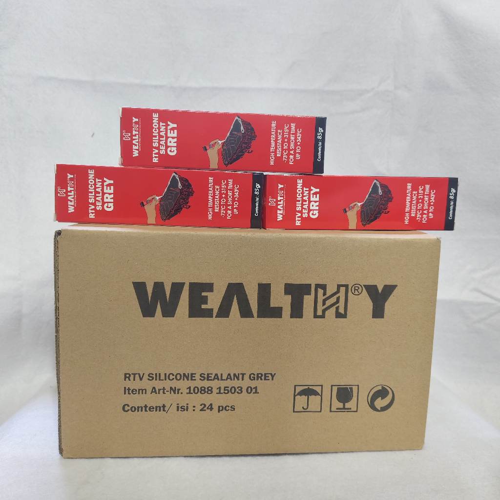 WEALTHY RTV SILICON GASKET SEALANT GREY HIGHT TEMP RESISTANCE 85 GR