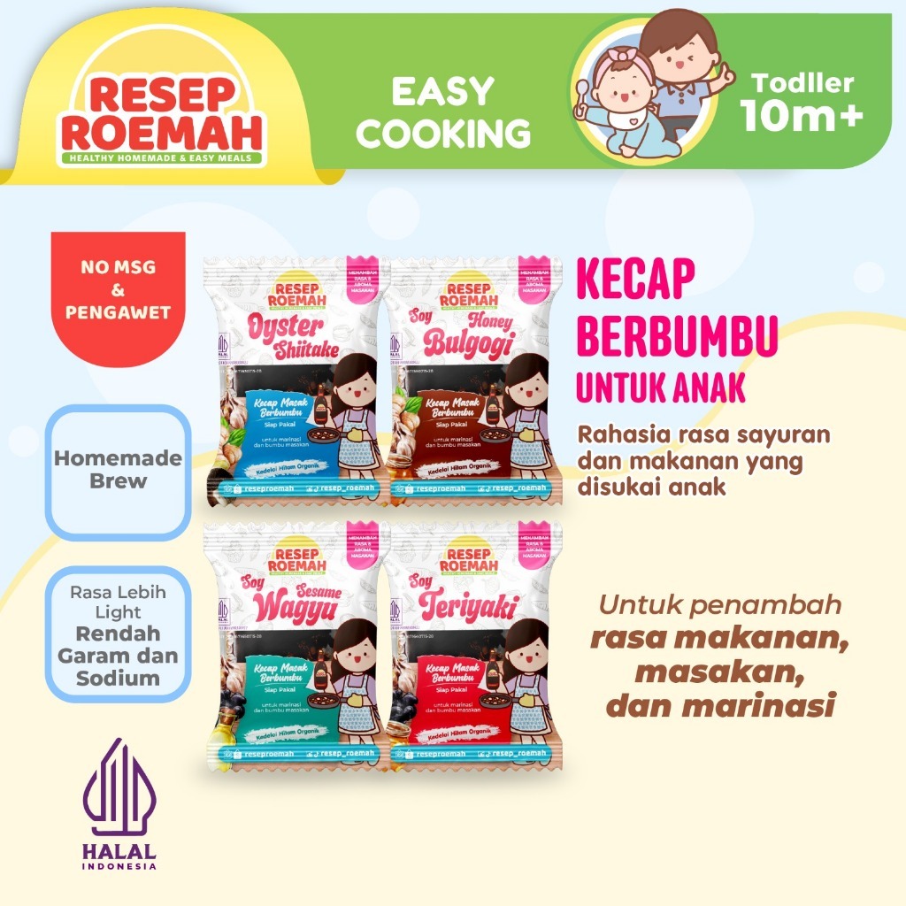 

Resep Roemah Kids Seasoned Soy Sauce / Kecap Masak Berbumbu untuk Anak / Kedelai Hitam Organik / Bumbu Masak / No MSG