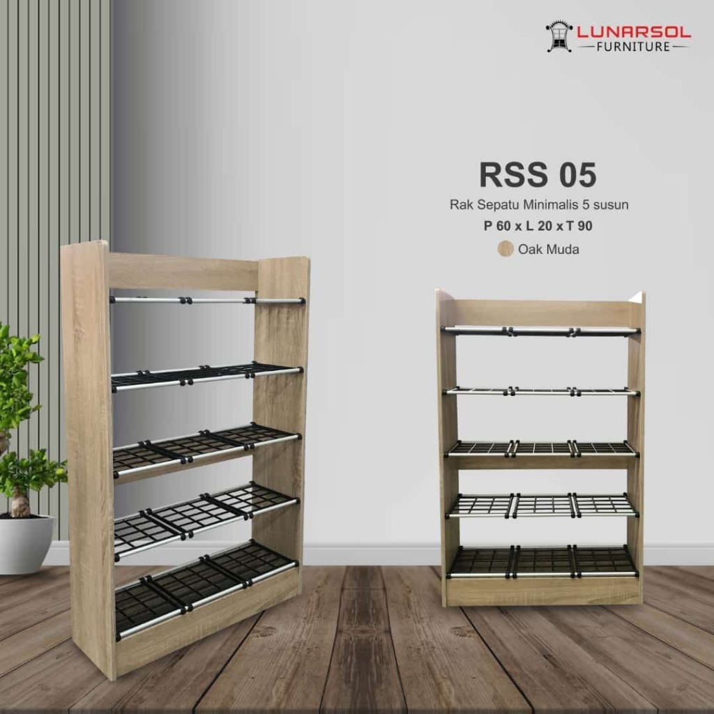 Rak sepatu rangka / rak sepatu kayu / rak sandal sepatu kuat kokoh