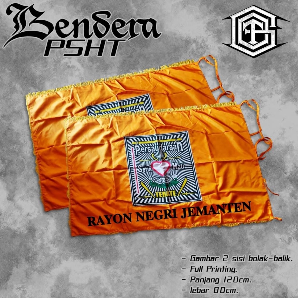 BENDERA PSHT TAMBAHAN NAMA RAYON RANTING CABANG - BENDERA LAMBANG PSHT - BENDERA PSHT 2 SISI