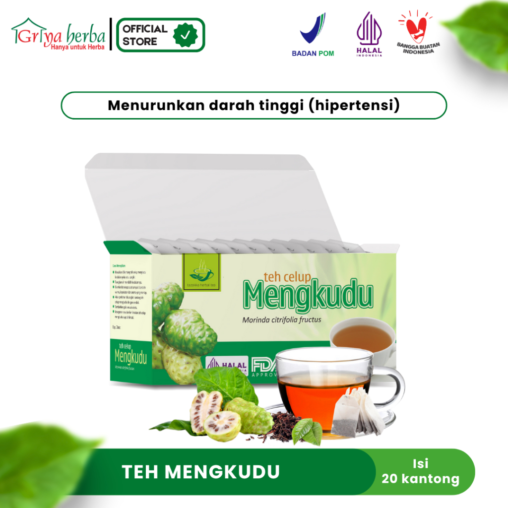 

Teh Herbal Mengkudu Tazakka isi 20 kantong teh untuk membantu menurunkan kolesterol darah Halal