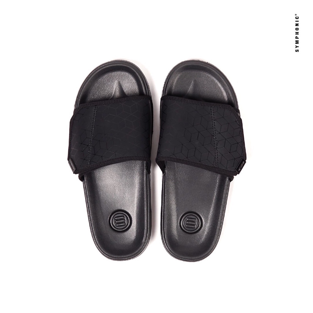 SYMPHONIC - SANDAL SLIDER - Evil Sandal Shorty C25 Black Kulit Sintetis
