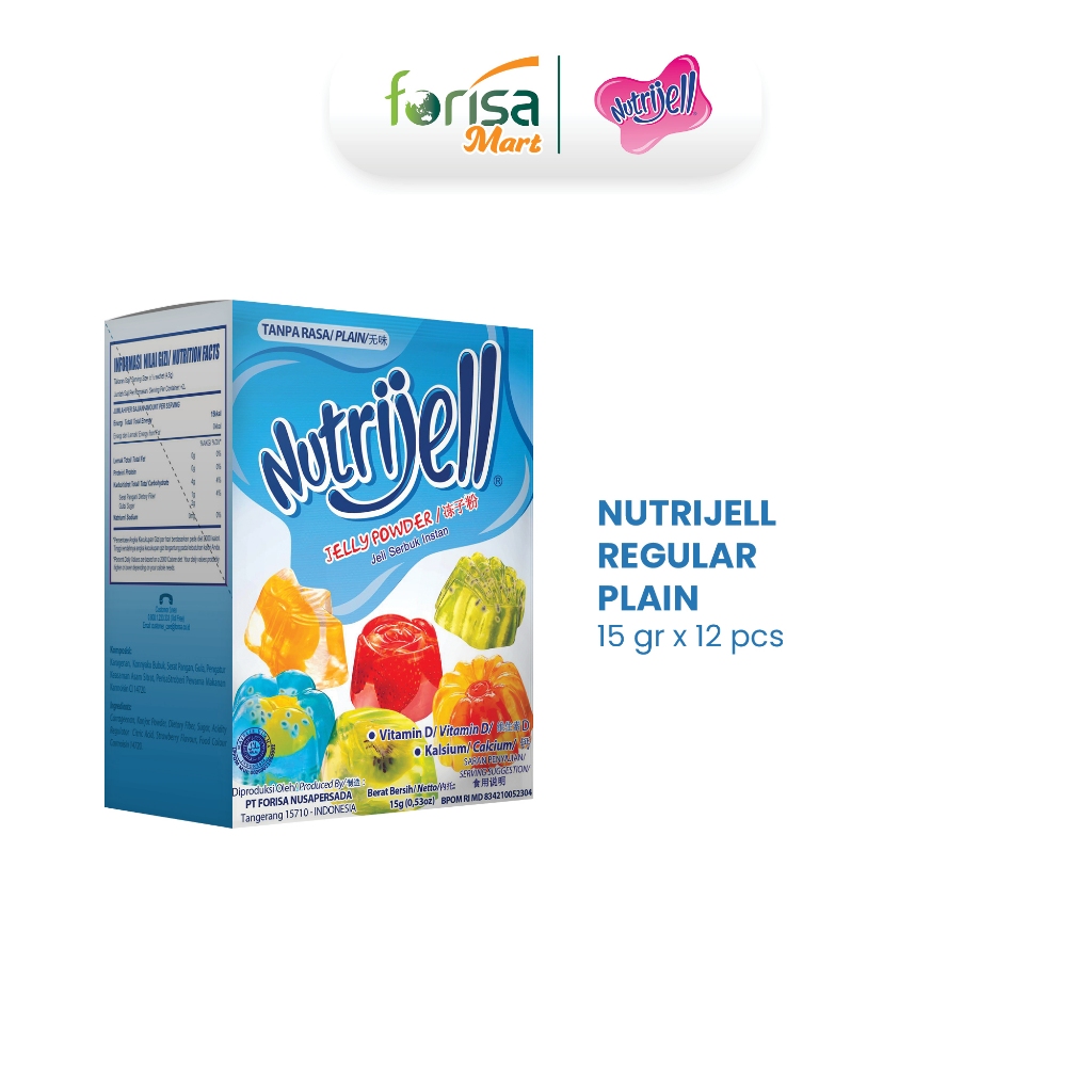 

Nutrijell Reguler Rasa Plain 15 gr 12 pcs