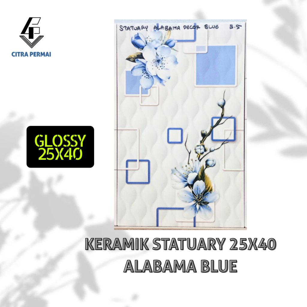 KERAMIK STATUARY ALABAMA BLUE 25X40 (GLOSSY) / KERAMIK DINDING / KERAMIK MOTIF / KERAMIK RUMAH