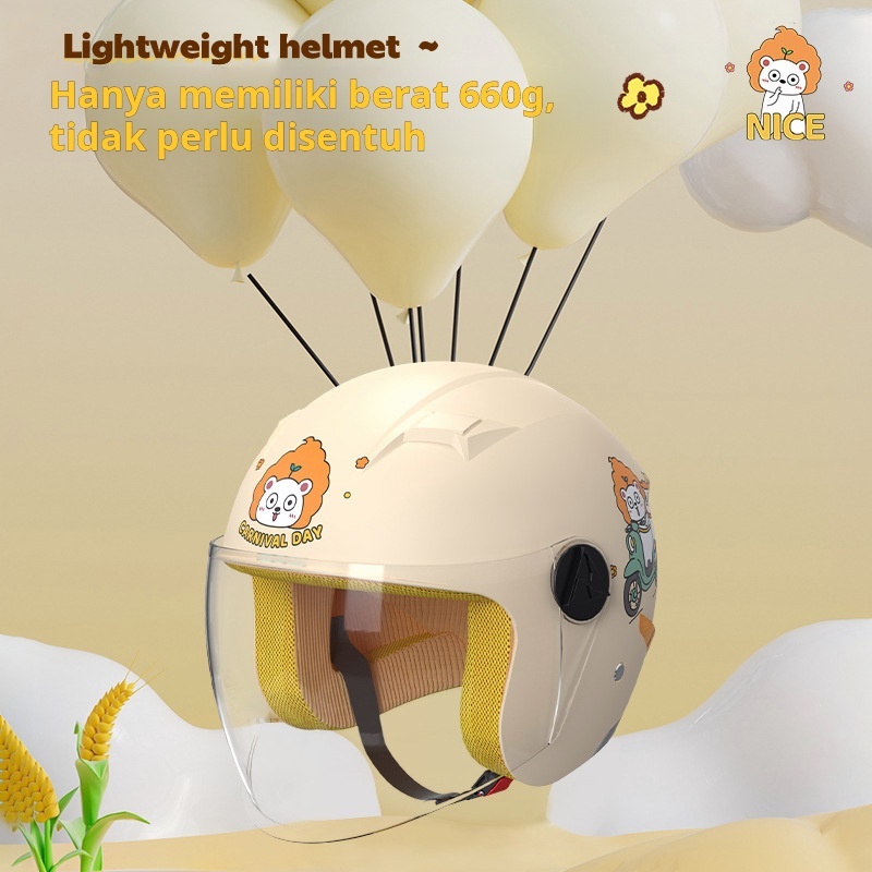AXK Helm Pria Dan Wanita / Bahan ABS / Dapat Digunakan Di Semua Musim / Keselamatan Anak Dengan Moti