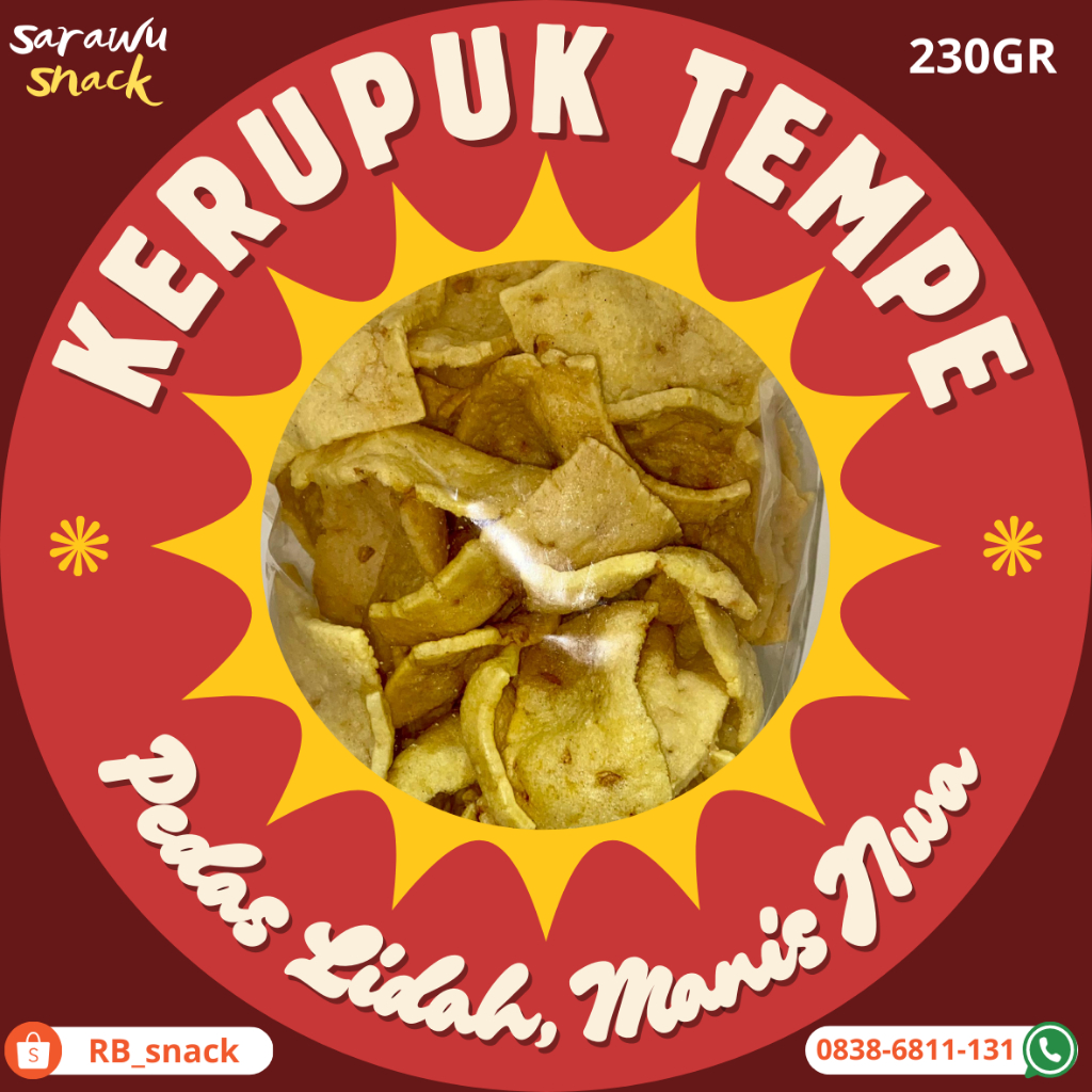 

KERUPUK TEMPE PEDAS GURIH RENYAH 200gram