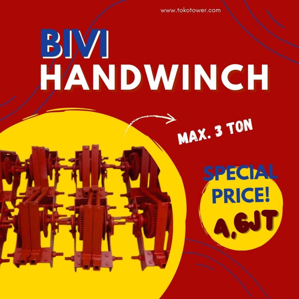 BIVI Hand Winch Manual Kapasitas 3 Ton – Alat Angkat Tarik Proyek / Konstruksi / Bengkel