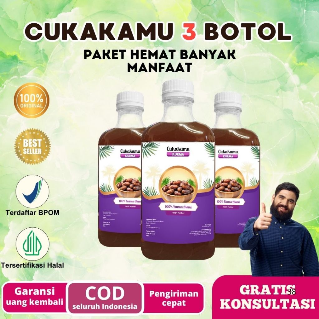

CUKAKAMU CUKA KURMA 3 BOTOL | Mencerahkan Wajah Mmbersihkan Flek Hitam & Kerutan Hilang