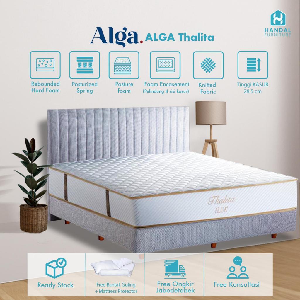 Kasur Springbed Alga Thalita 100x200, 120x200, 160x200, 180x200, 200x200, Firm Keras Mampu Menopang 