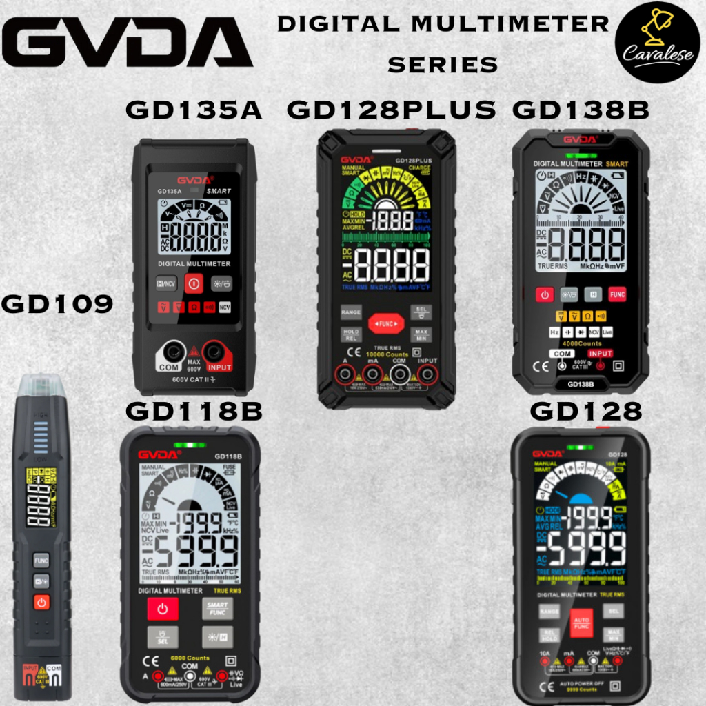 GVDA Digital Multimeter RMS AC DC Ohm Capacitance Tester GD109/GD118B/GD128/GD128PLUS/GD135A/GD138B