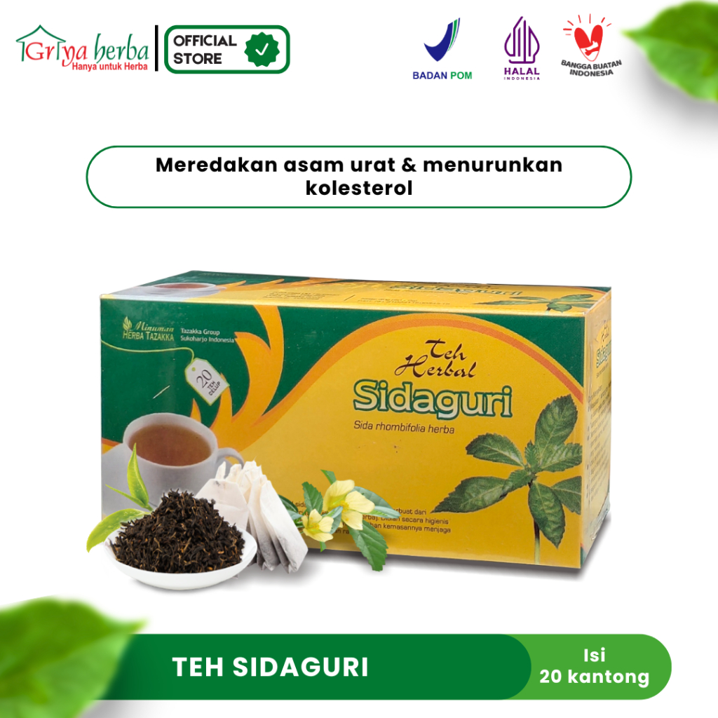 

Tazakka Teh Sidaguri Teh untuk Asam Urat dan Kolesterol Tinggi Original Halal Isi 20 Kantung Celup Tea Bag Minuman Kesehatan Herbal