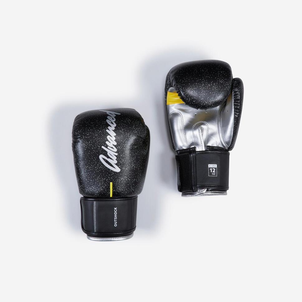 Decathlon OUTSHOCK Sarung Tangan Kickboxing/Muay Thai 500 Hitam - 8773076