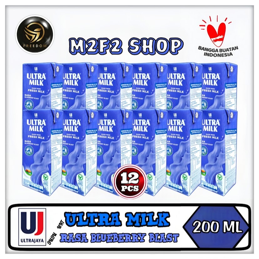 

Susu Ultra Milk Rasa Blueberry Blast Kotak UHT - 200 ml (Kemasan 12 Pcs)