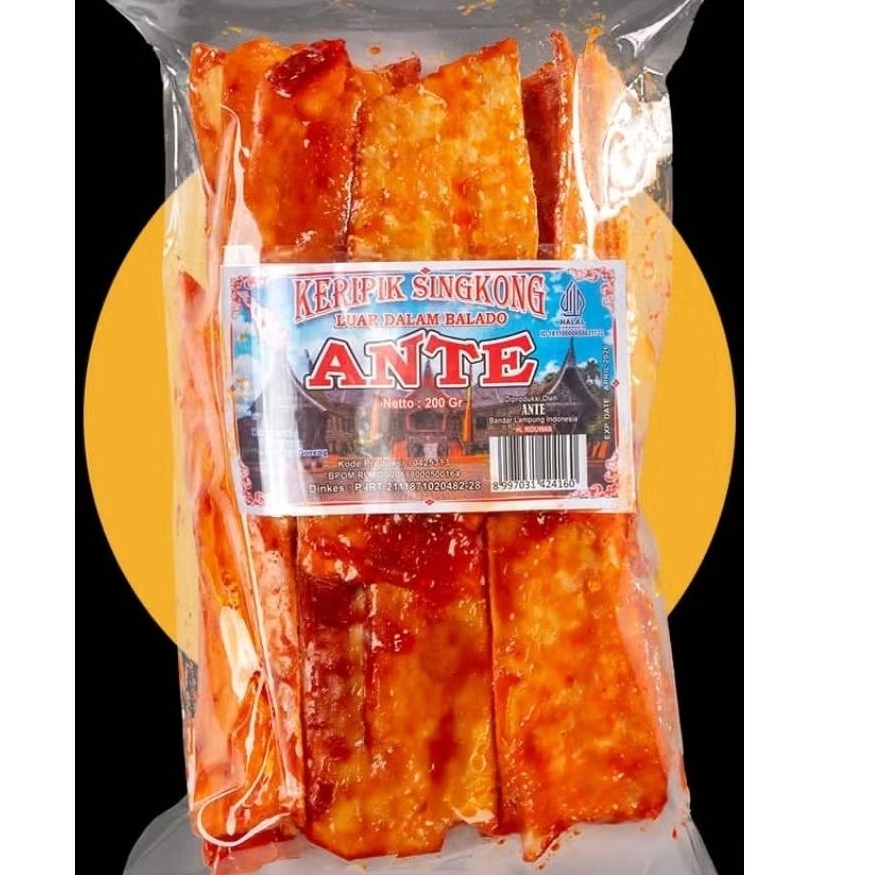 

ANTE KERIPIK SINGKONG Keripik Singkong Balado Besar Cemilan Makanan Ringan Pedas Manis