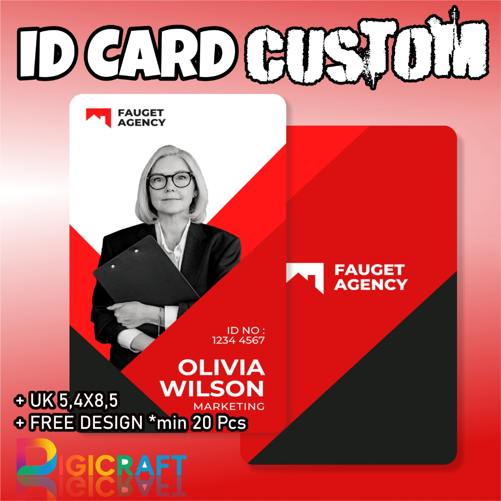 

ID Card PVC Custom – Free Design, Minimal Order 20 pcs | Bisa Design Sendiri Tanpa Minimal Order | DIGICRAFT