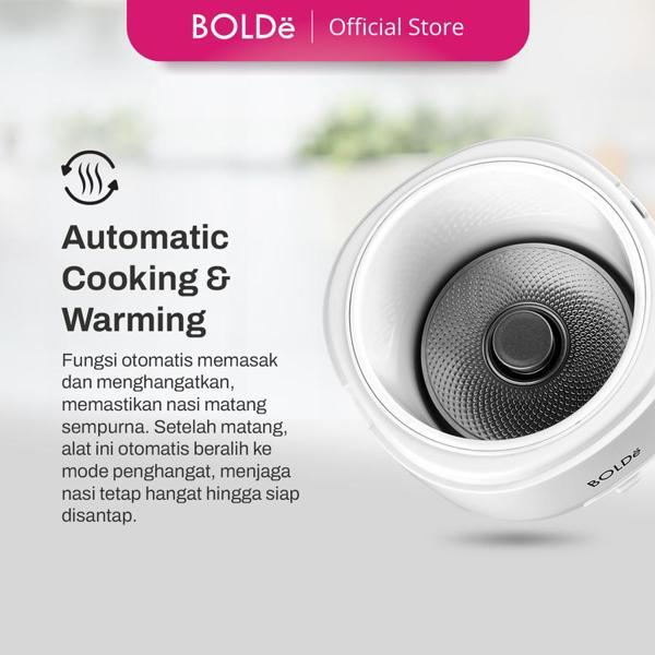 new product bolde super cook mini 0.3l rice cooker portable anti lengket bpa free cocok mpasi anak