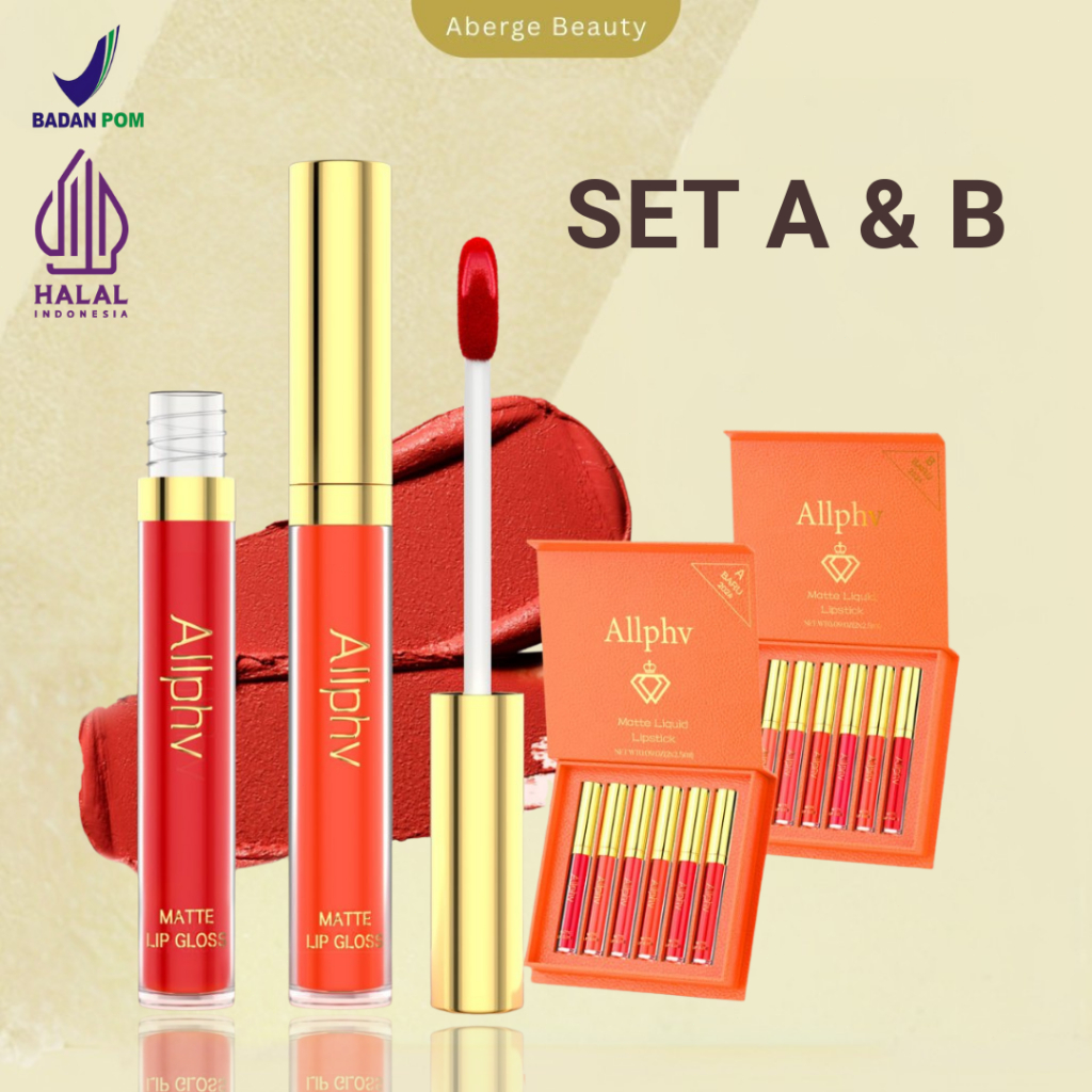 Matte Lipstik Set Gloss Lipstik Matte Tahan Lama Lipstik Pelembab Lip Balm Lipstik 3 Warna
