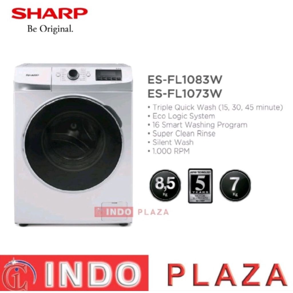 MESIN CUCI FRONT LOADING SHARP ES-FL1073 7 Kg / 7Kg