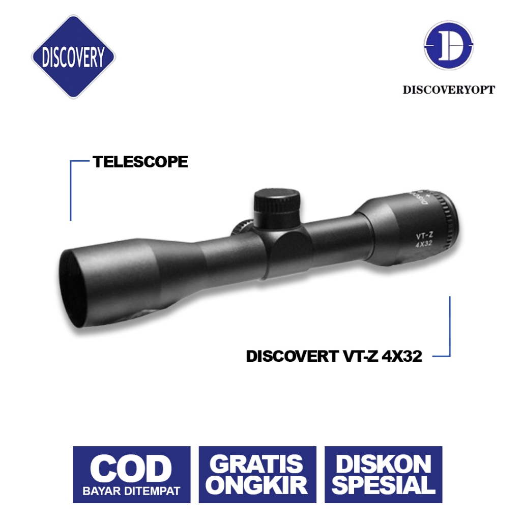 DISCOVERY VT-Z 4X32 - TELESCOPE DISCOVERY VT-Z 4x32 ANTI GETAR FIX ZOOM TEROPONG SENAPAN ANGIN